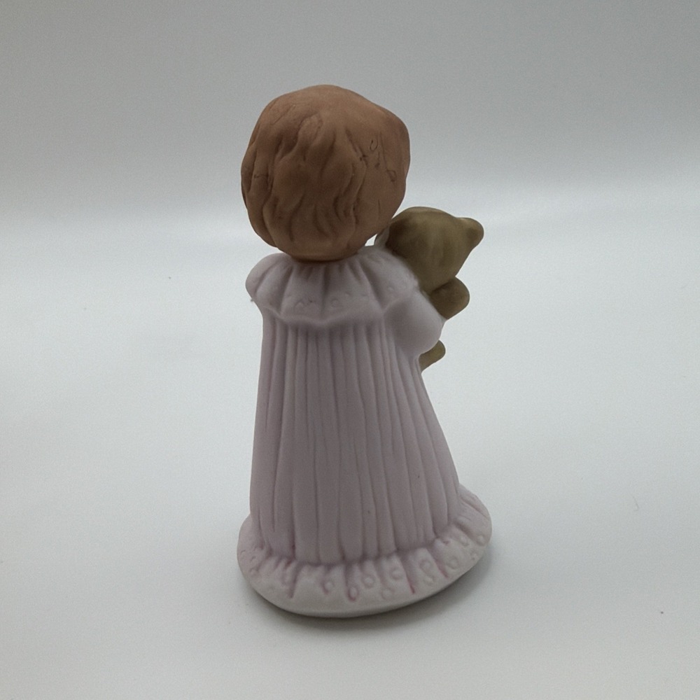 ENESCO Growing Up Birthday Girls Age 1 Brunette Brown Hair with bear 1982 144 - Picture 5 of 5